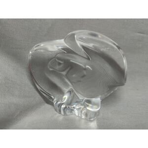 Steuben Signed Crystal Eagle Hand Cooler / Paperweight 2.5x2.25” – Atkins 1984